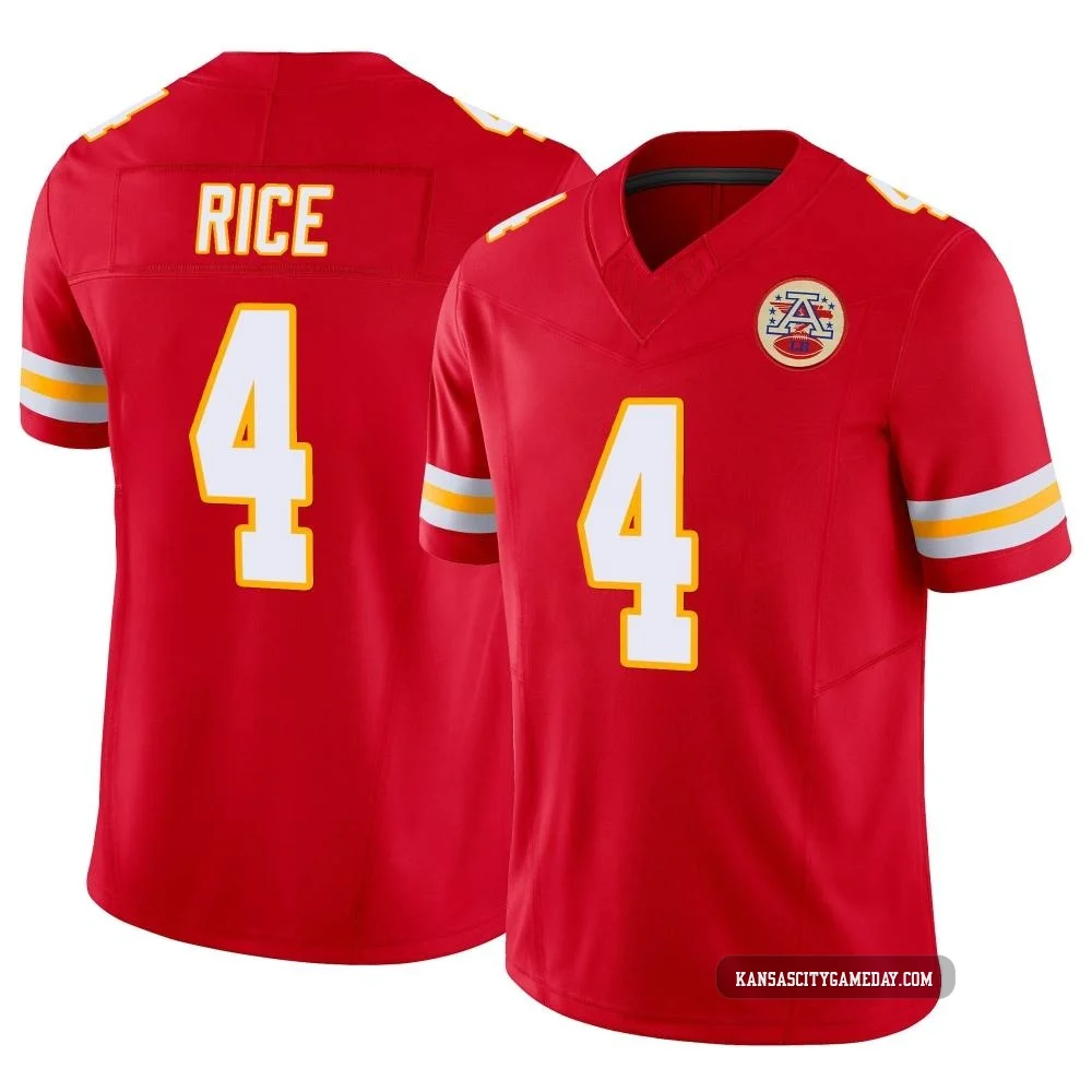 Youth Rashee Rice Kansas City Chiefs ＃4 Limited Red Vapor F.U.S.E. Jersey