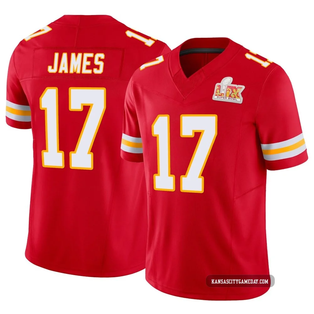 Youth Richie James Kansas City Chiefs ＃17 Limited Red Vapor F.U.S.E. Super Bowl LIX Jersey