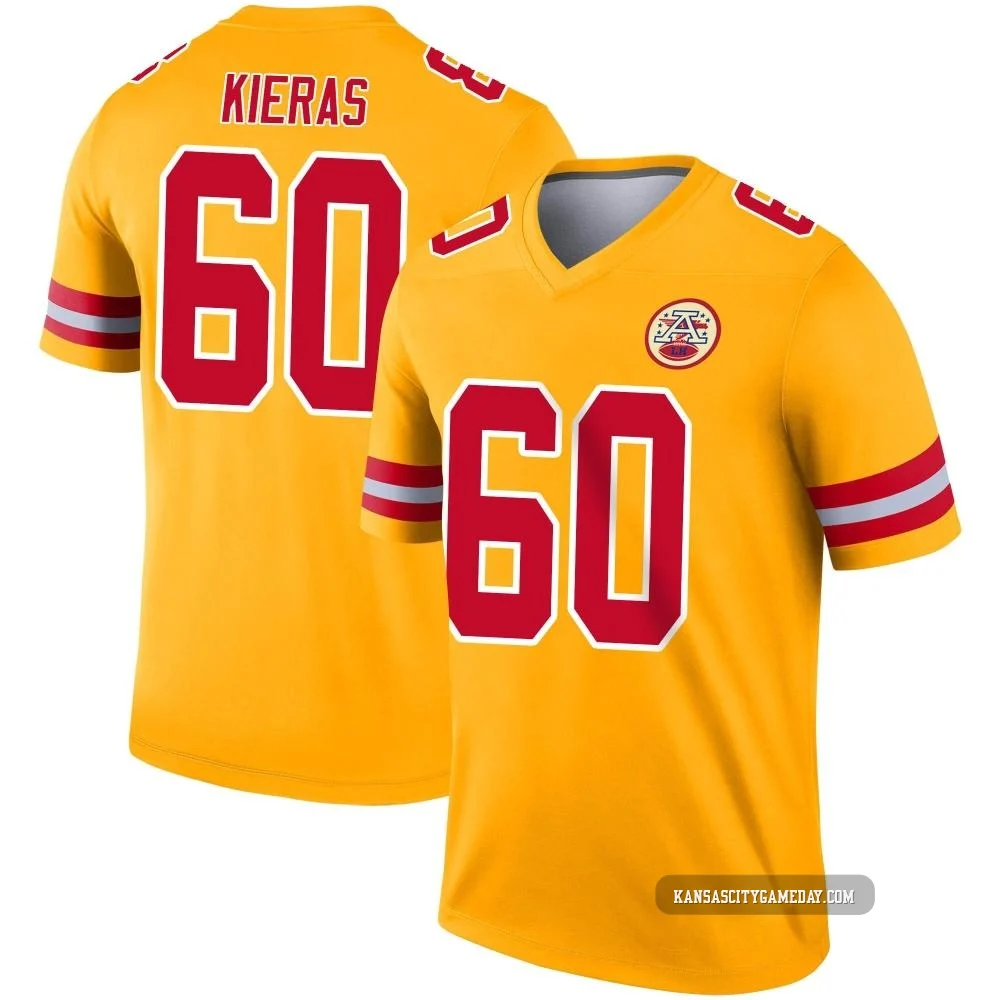 Youth Tautvydas Kieras Kansas City Chiefs ＃60 Legend Gold Inverted Jersey
