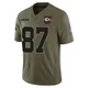 Youth Travis Kelce Kansas City Chiefs ＃87 Limited Olive 2025 Salute to Service Jersey