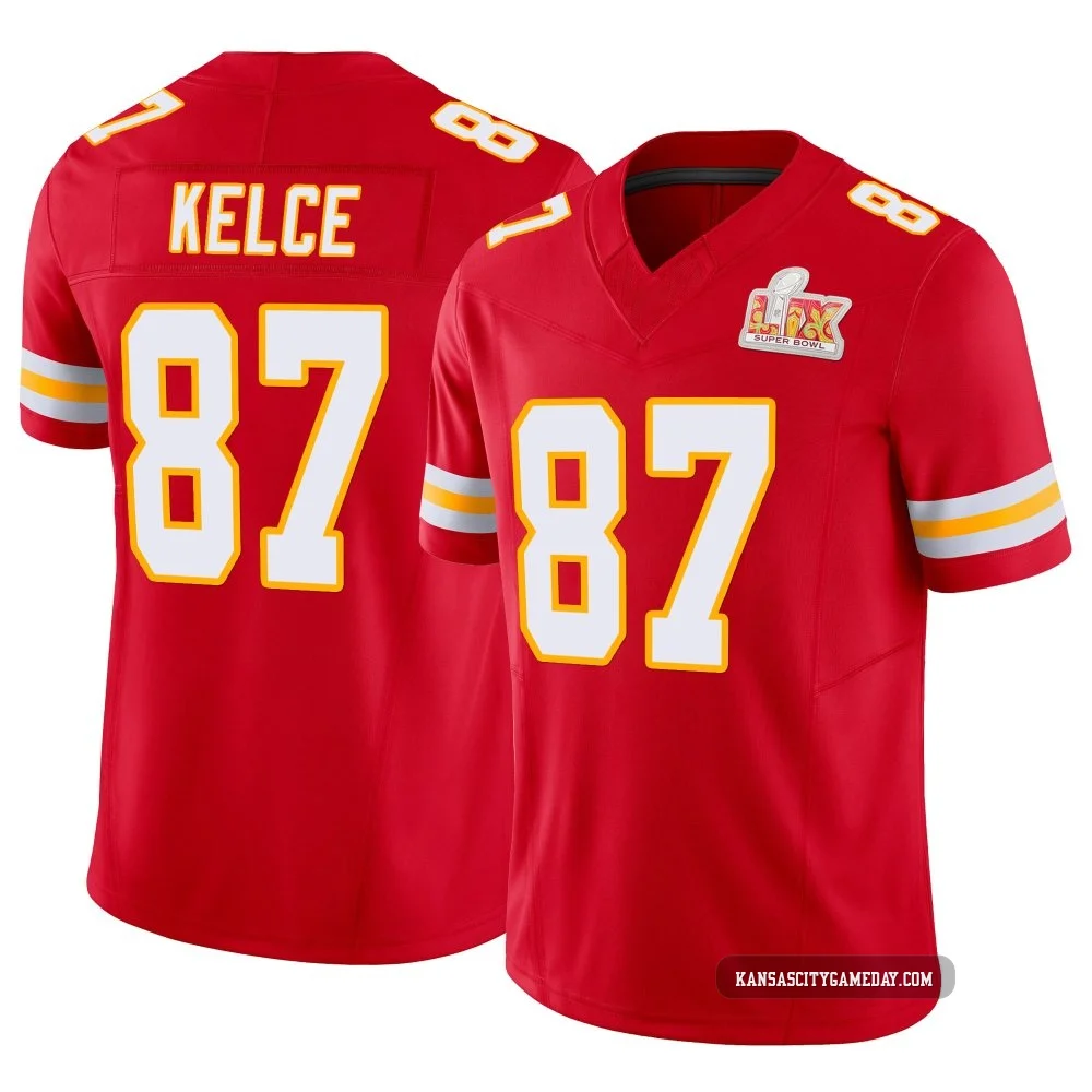 Youth Travis Kelce Kansas City Chiefs ＃87 Limited Red Vapor F.U.S.E. Super Bowl LIX Jersey