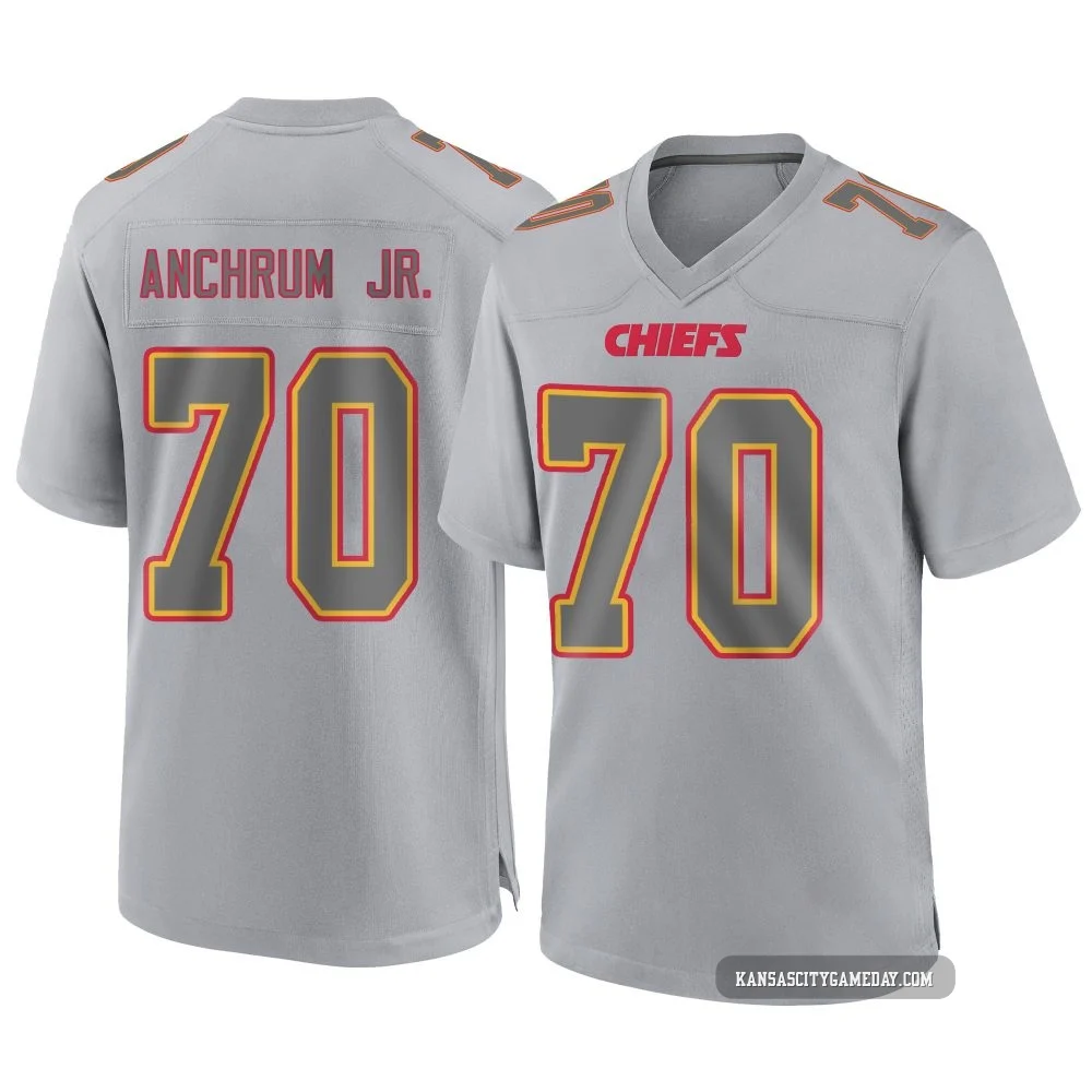 Youth Tremayne Anchrum Jr. Kansas City Chiefs ＃70 Game Gray Atmosphere Fashion Jersey