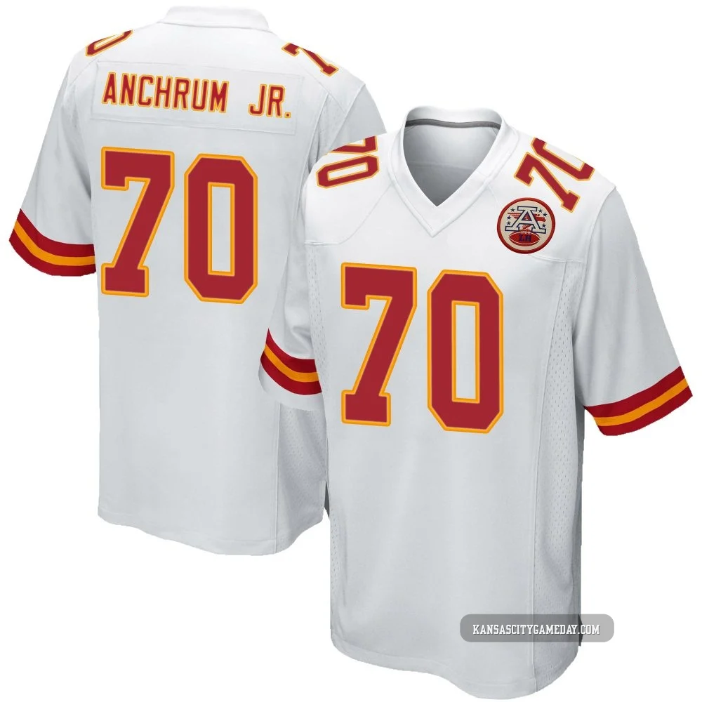 Youth Tremayne Anchrum Jr. Kansas City Chiefs ＃70 Game White Jersey