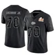 Youth Tremayne Anchrum Jr. Kansas City Chiefs ＃70 Limited Black Reflective Super Bowl LIX Jersey
