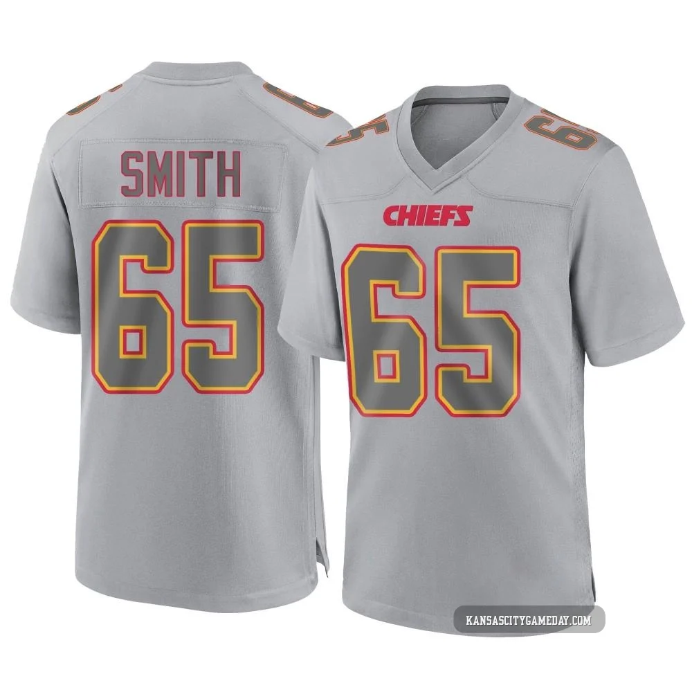 Youth Trey Smith Kansas City Chiefs ＃65 Game Gray Atmosphere Fashion Jersey
