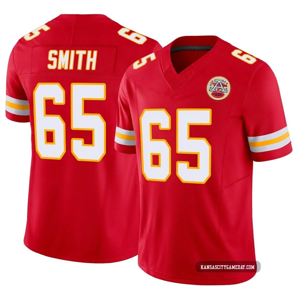 Youth Trey Smith Kansas City Chiefs ＃65 Limited Red Vapor F.U.S.E. Jersey