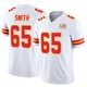 Youth Trey Smith Kansas City Chiefs ＃65 Limited White Vapor F.U.S.E. Super Bowl LIX Jersey