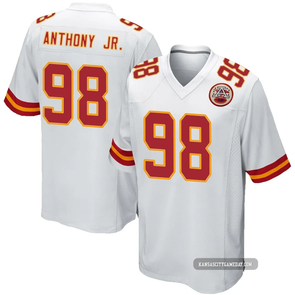 Youth Vincent Anthony Jr. Kansas City Chiefs ＃98 Game White Jersey