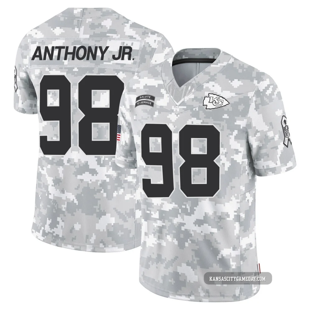 Youth Vincent Anthony Jr. Kansas City Chiefs ＃98 Limited Arctic Camo 2024 Salute to Service Jersey