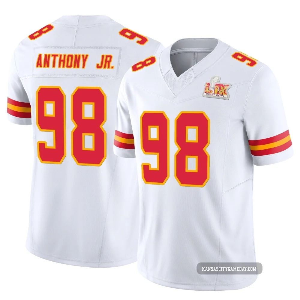 Youth Vincent Anthony Jr. Kansas City Chiefs ＃98 Limited White Vapor F.U.S.E. Super Bowl LIX Jersey
