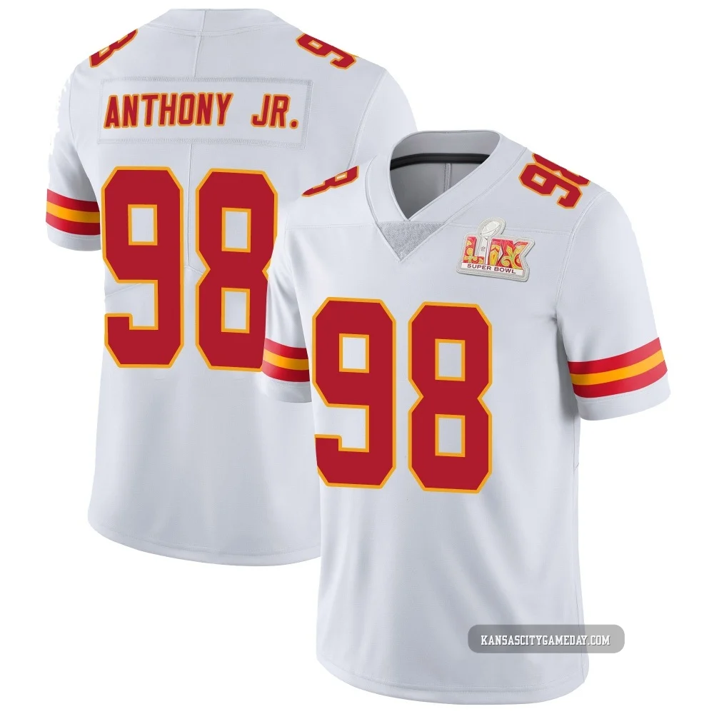 Youth Vincent Anthony Jr. Kansas City Chiefs ＃98 Limited White Vapor Untouchable Super Bowl LIX Jersey