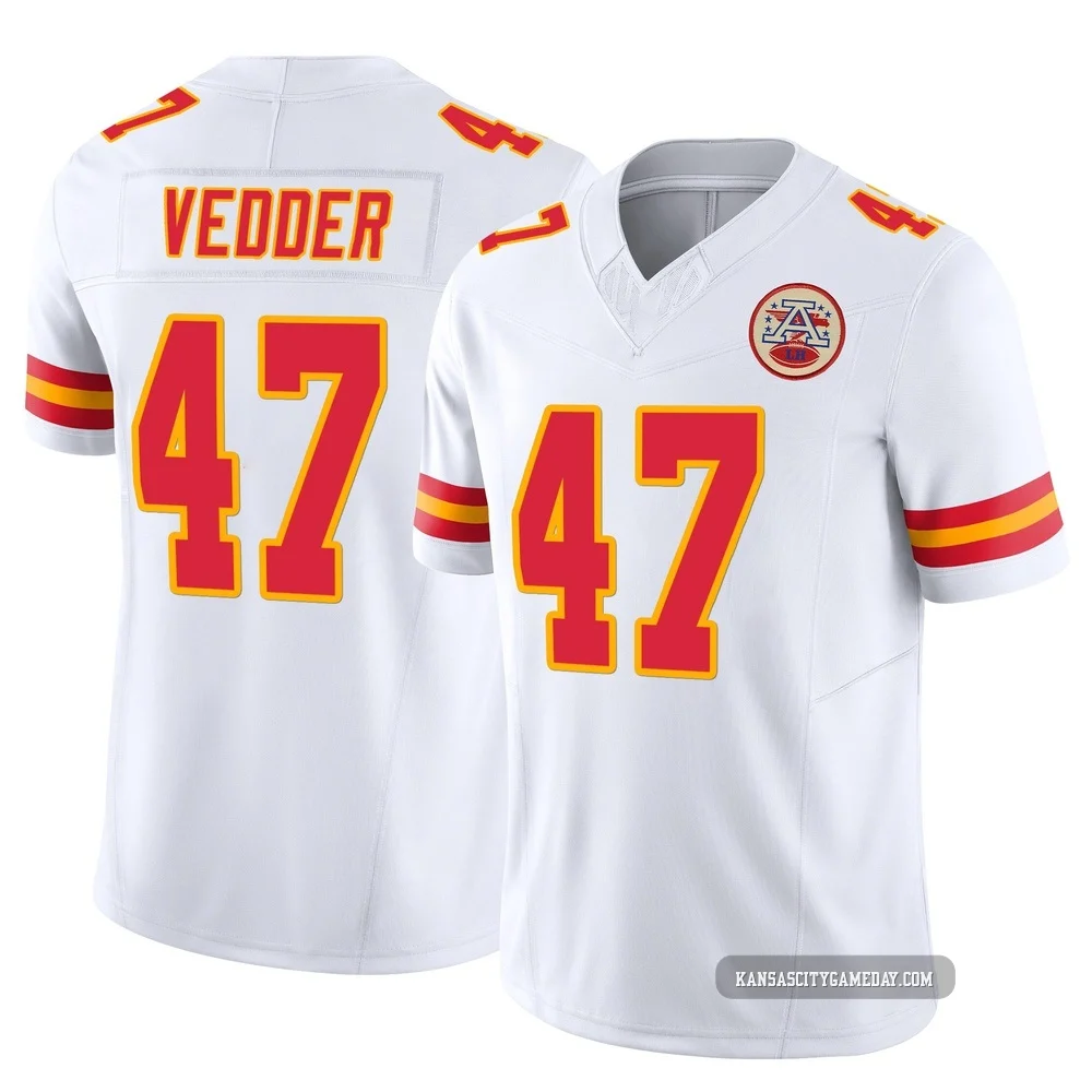 Youth Zelmar Vedder Kansas City Chiefs ＃47 Limited White Vapor F.U.S.E. Jersey